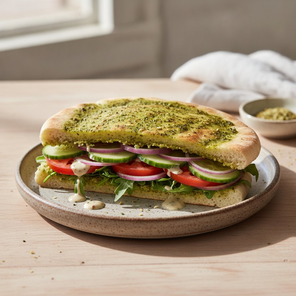 Spiced Herb Oil Sandwich (Low-Calorie)