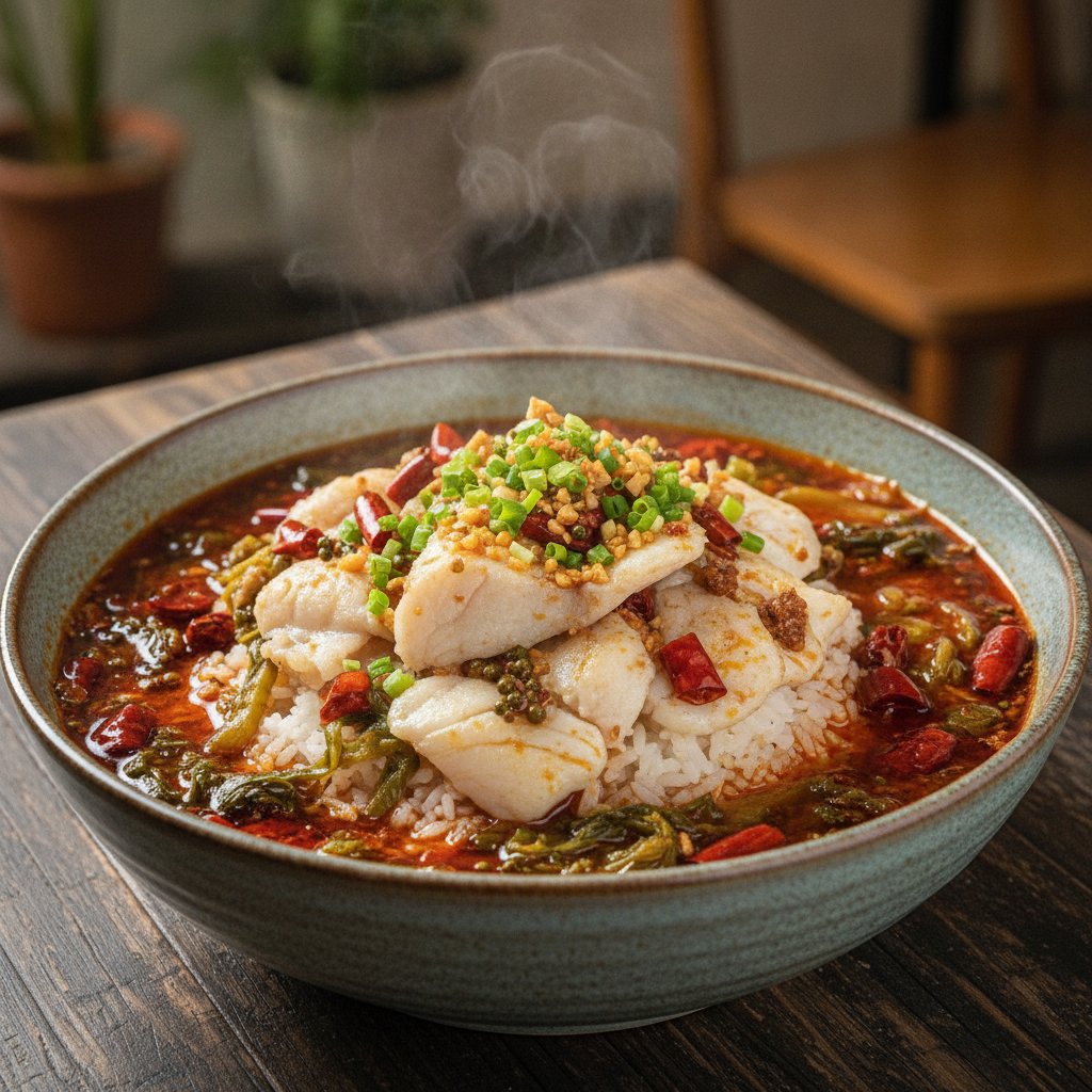 Spicy Boiled Fish Rice Bowl