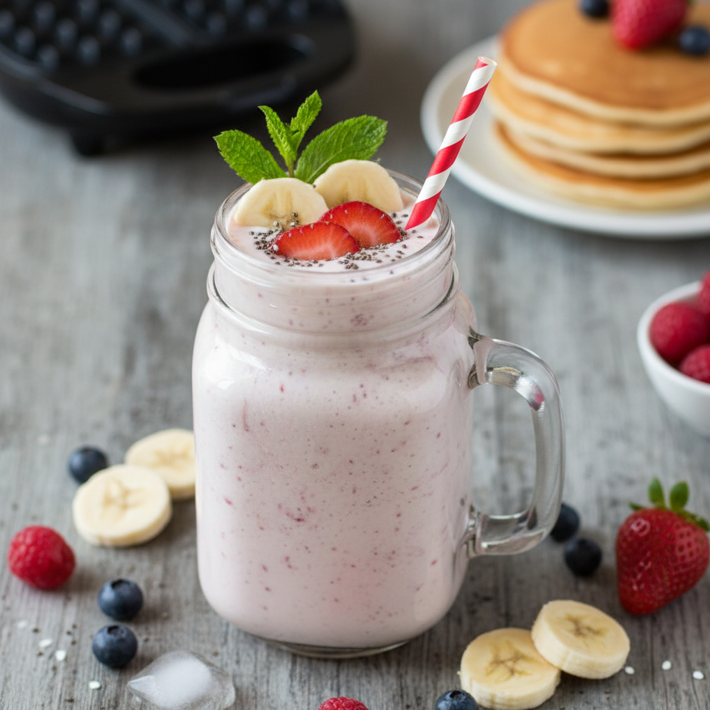 Strawberry Banana Kefir Smoothie