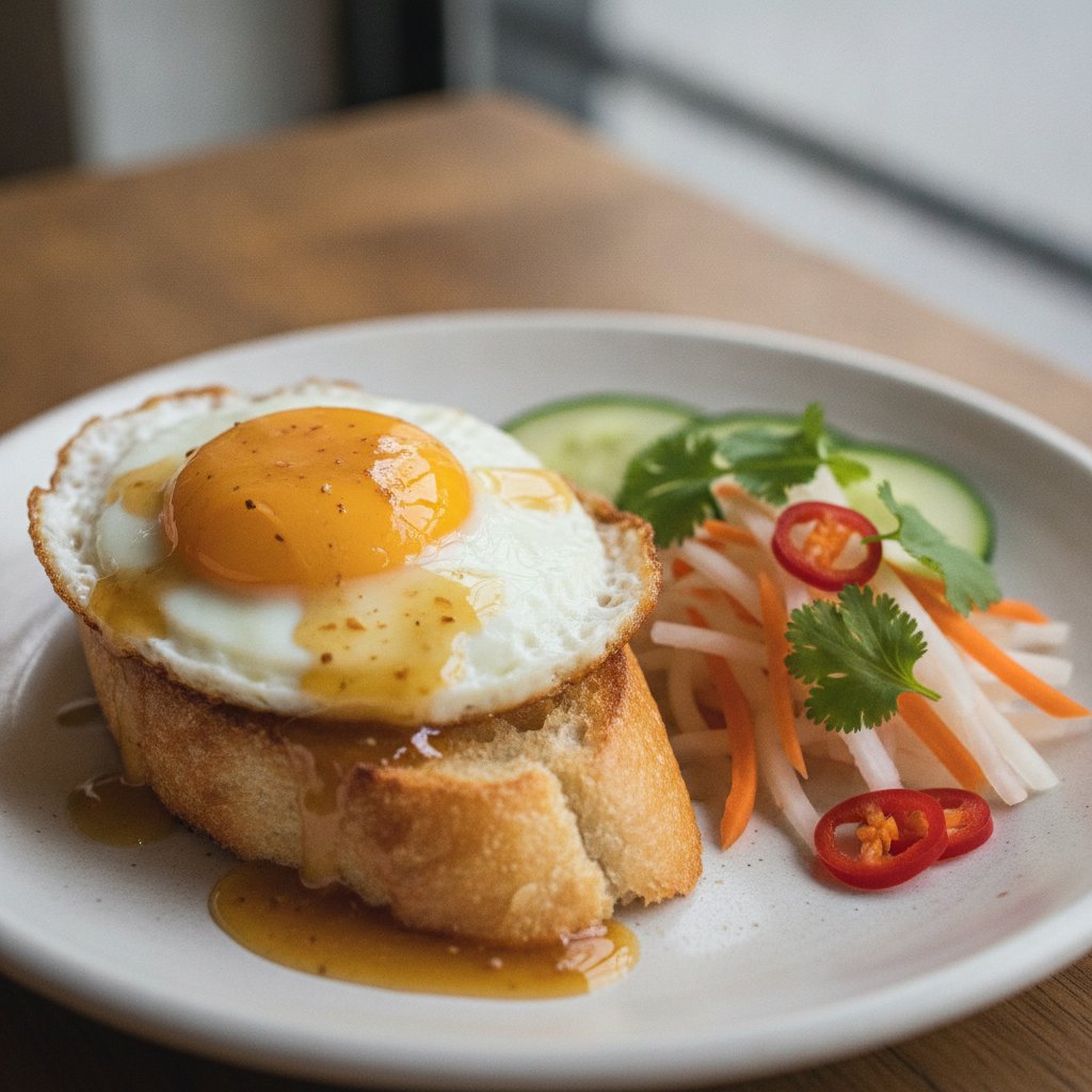 Sunny Side Egg on Baguette