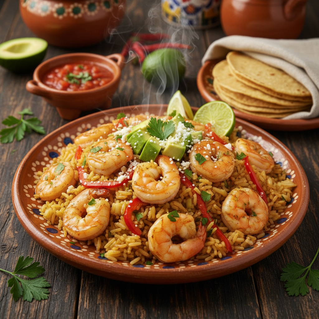 Arroz con Camarones al Mojo