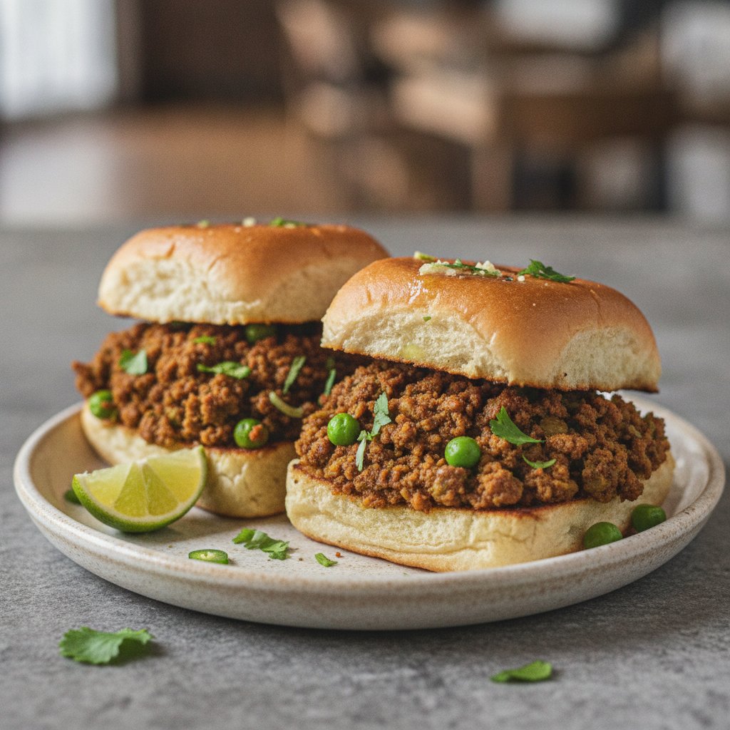Keema Pav Sandwich — Spiced Minced Lamb Bun