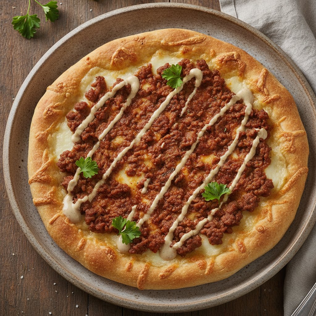 Meat Topped Flatbread (Keto)