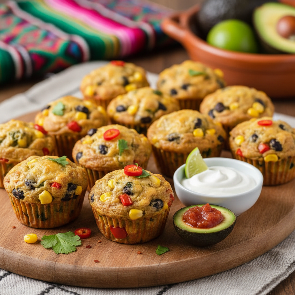 Baked Black Bean Corn Mini Muffins