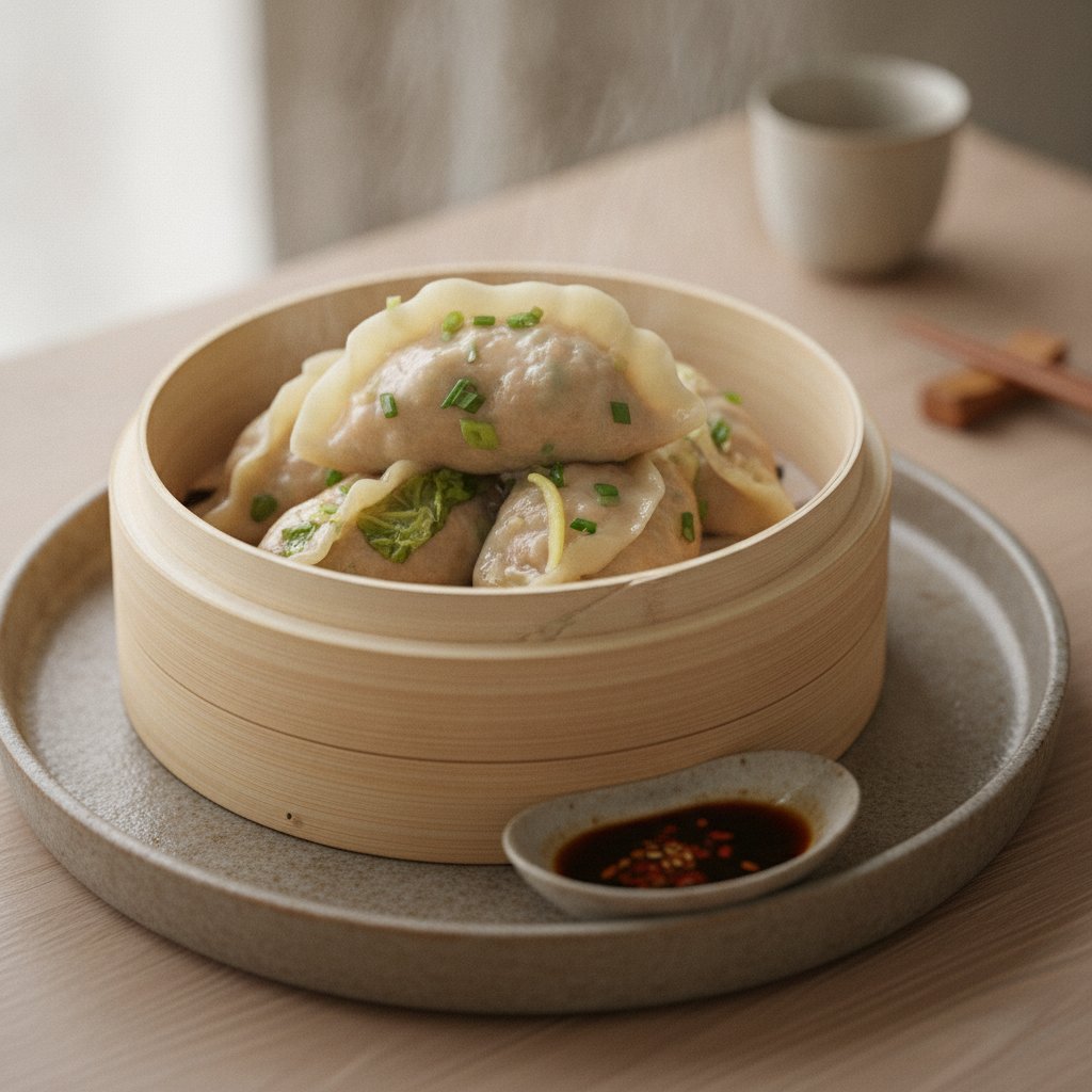 Steamed Turkey and Vegetable Dumplings
