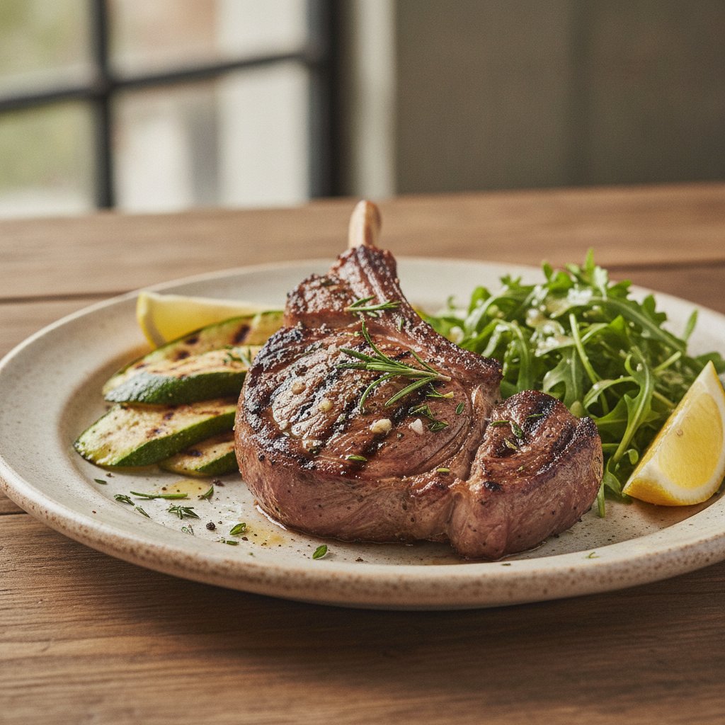 Grilled Lamb Steak with Herbs (Low-Calorie)