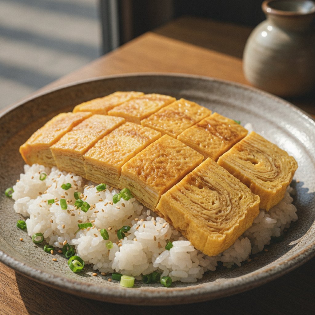 Sweet Rolled Egg on Vinegared Rice
