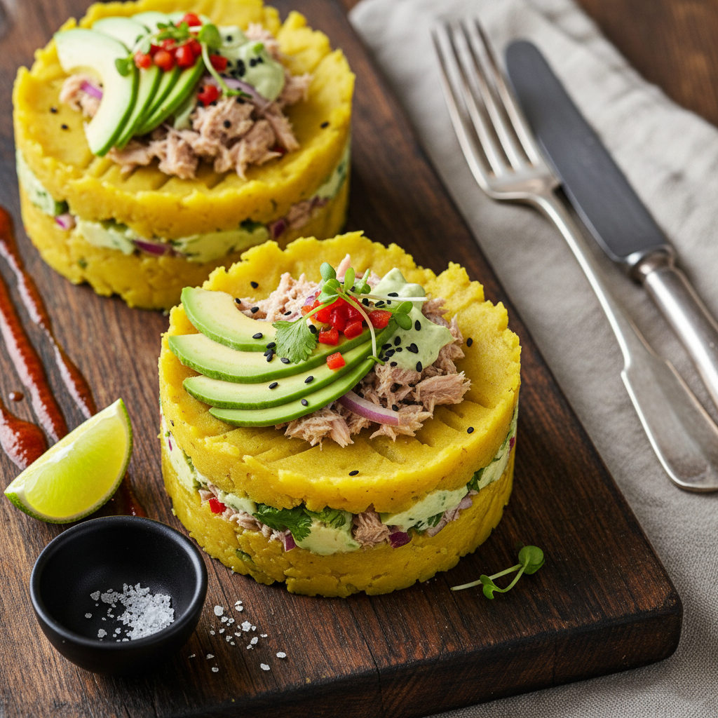Peruvian Potato Terrine with Tuna