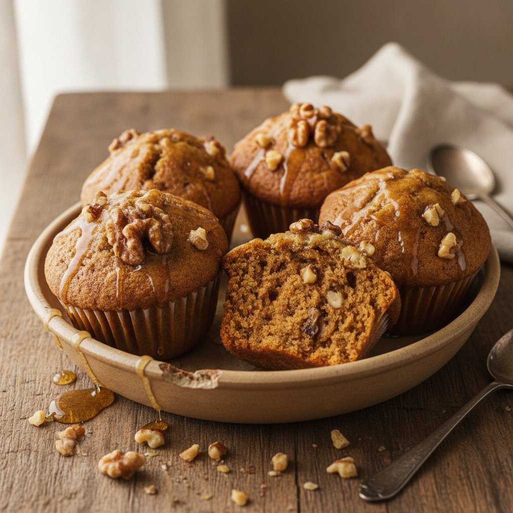 Walnut Honey Muffins