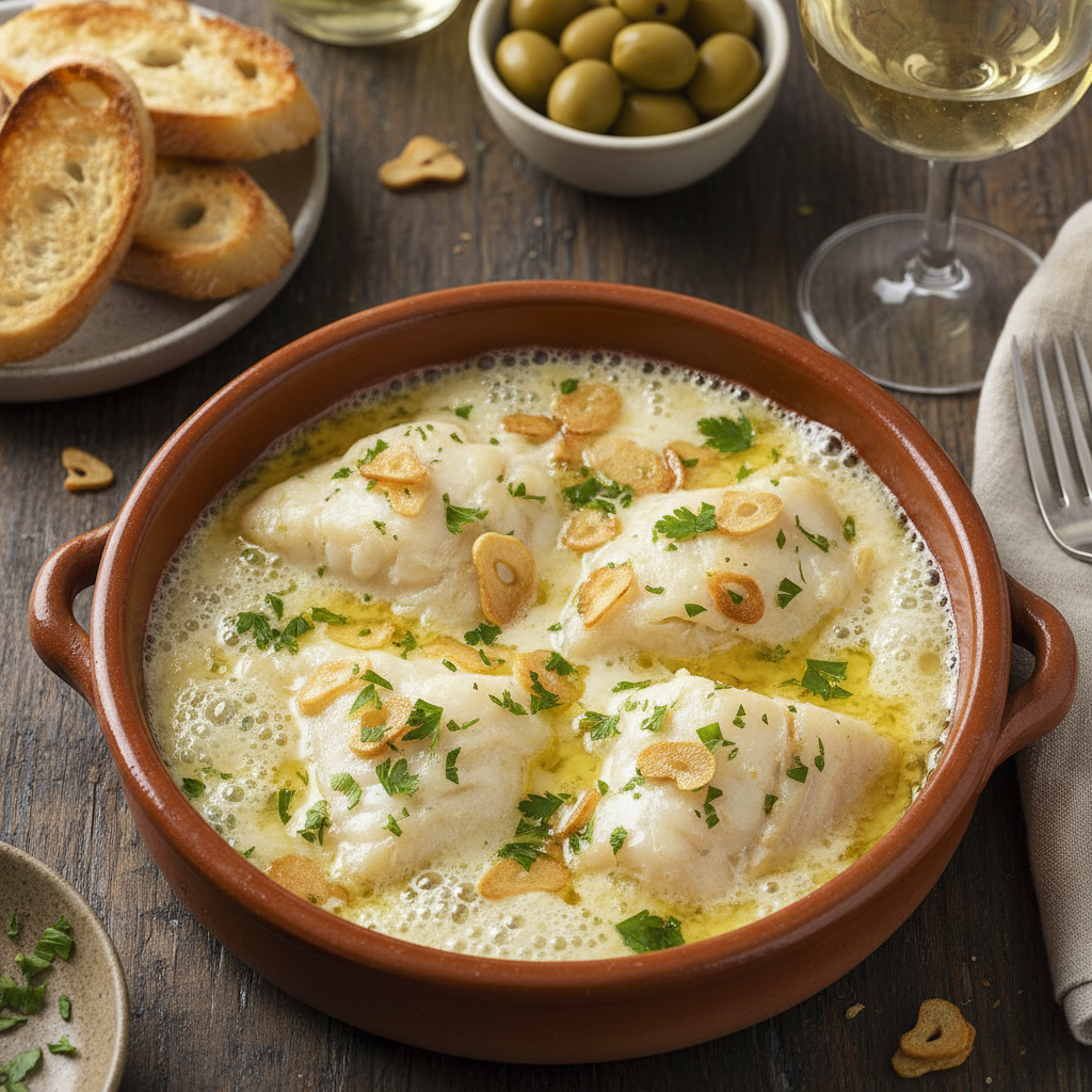 Basque Salt Cod in Garlic Oil — Bacalao al Pil Pil