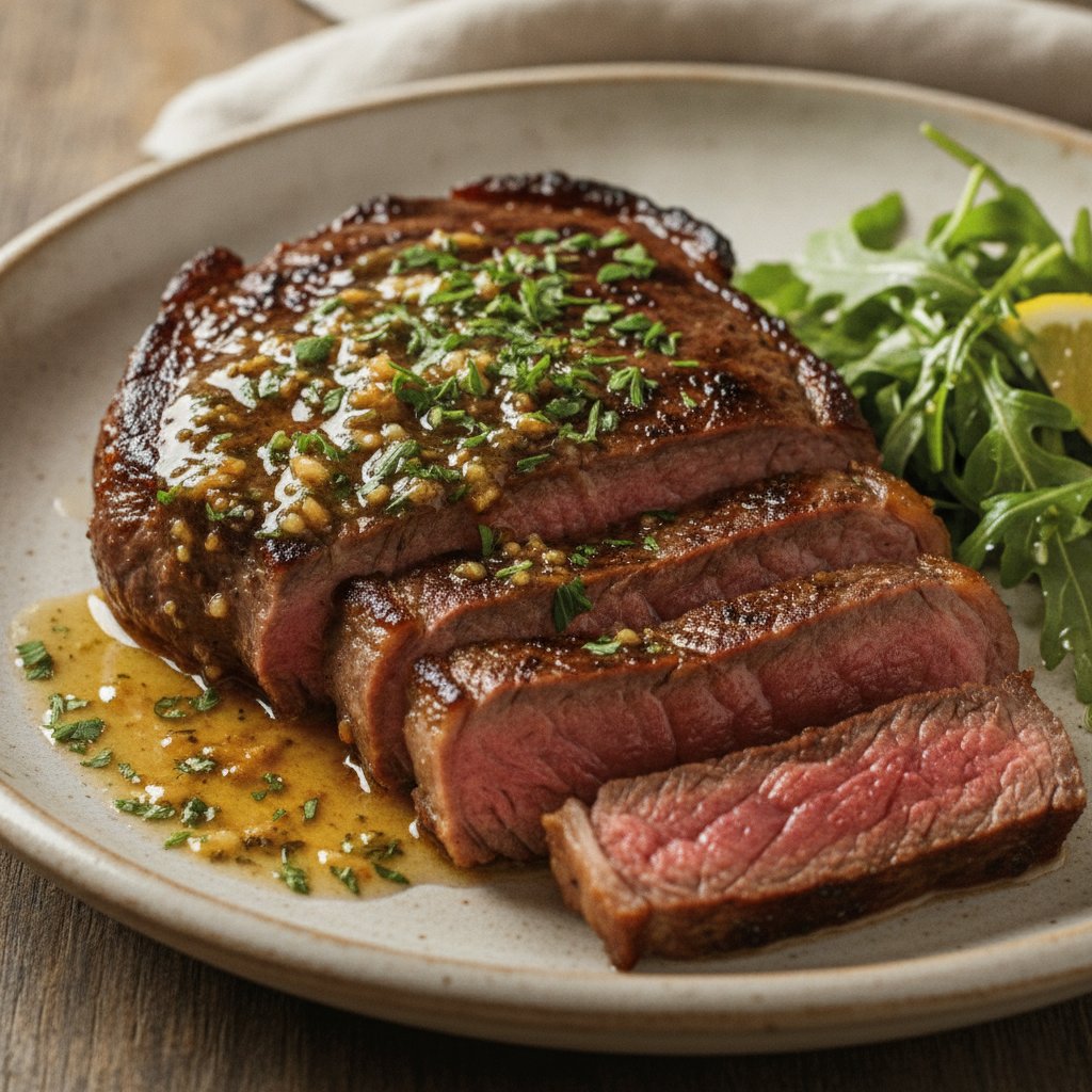 Beef Steak with Garlic and Herbs