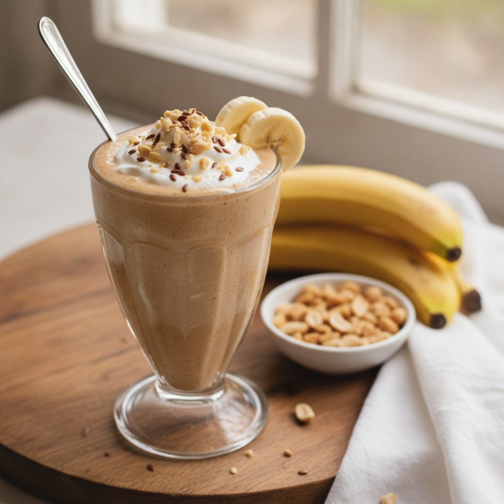 Peanut Butter Banana Smoothie (High-Protein)