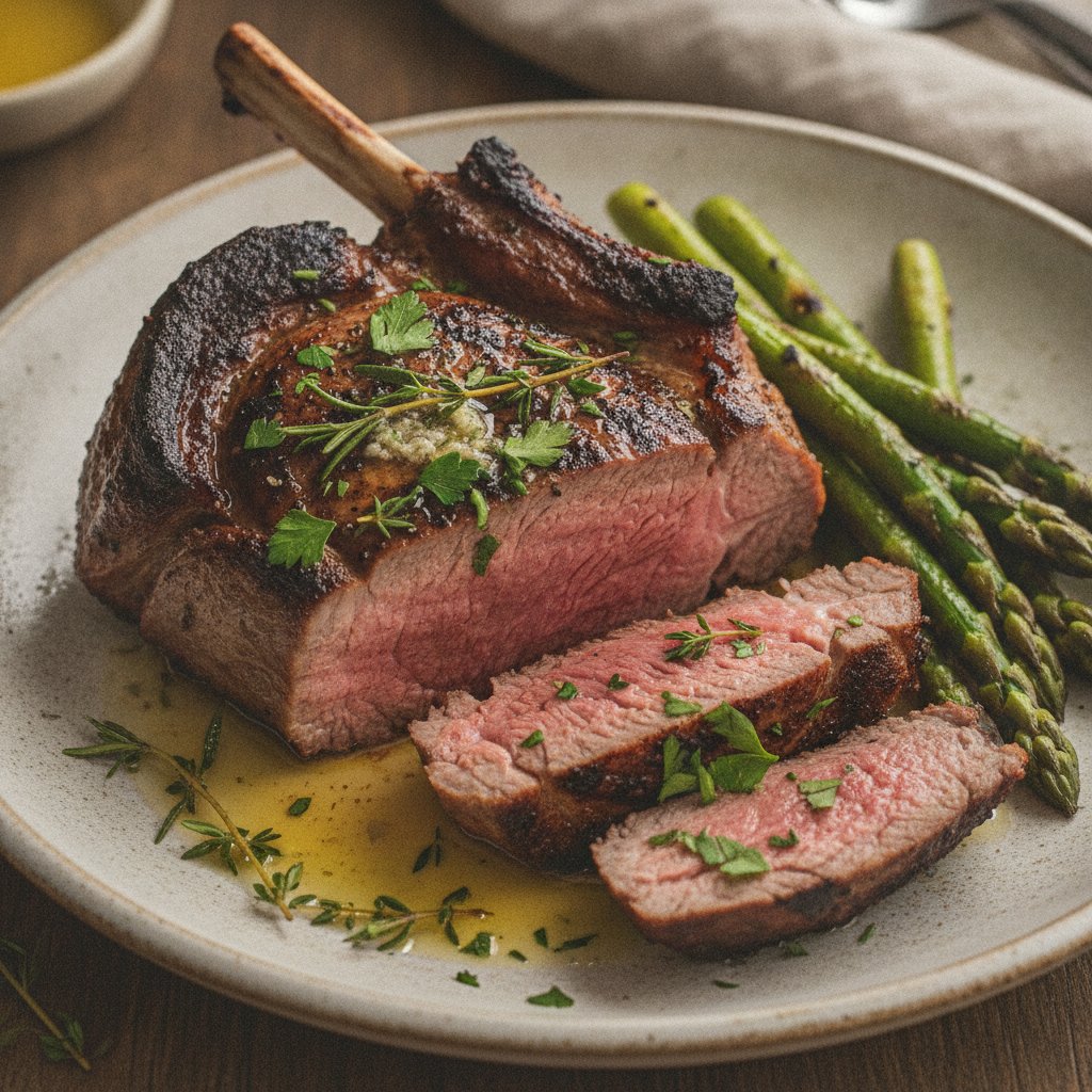 Grilled Lamb Steak with Herbs