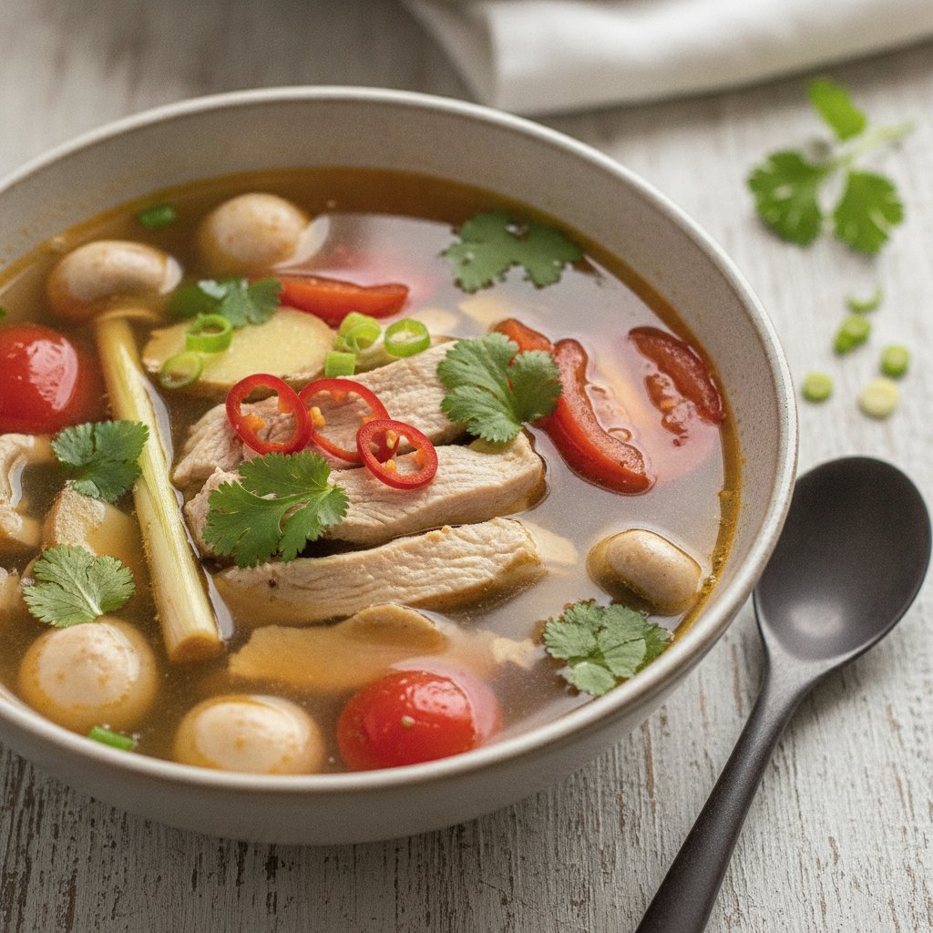 Spicy Sour Shrimp Soup (Low-Calorie)