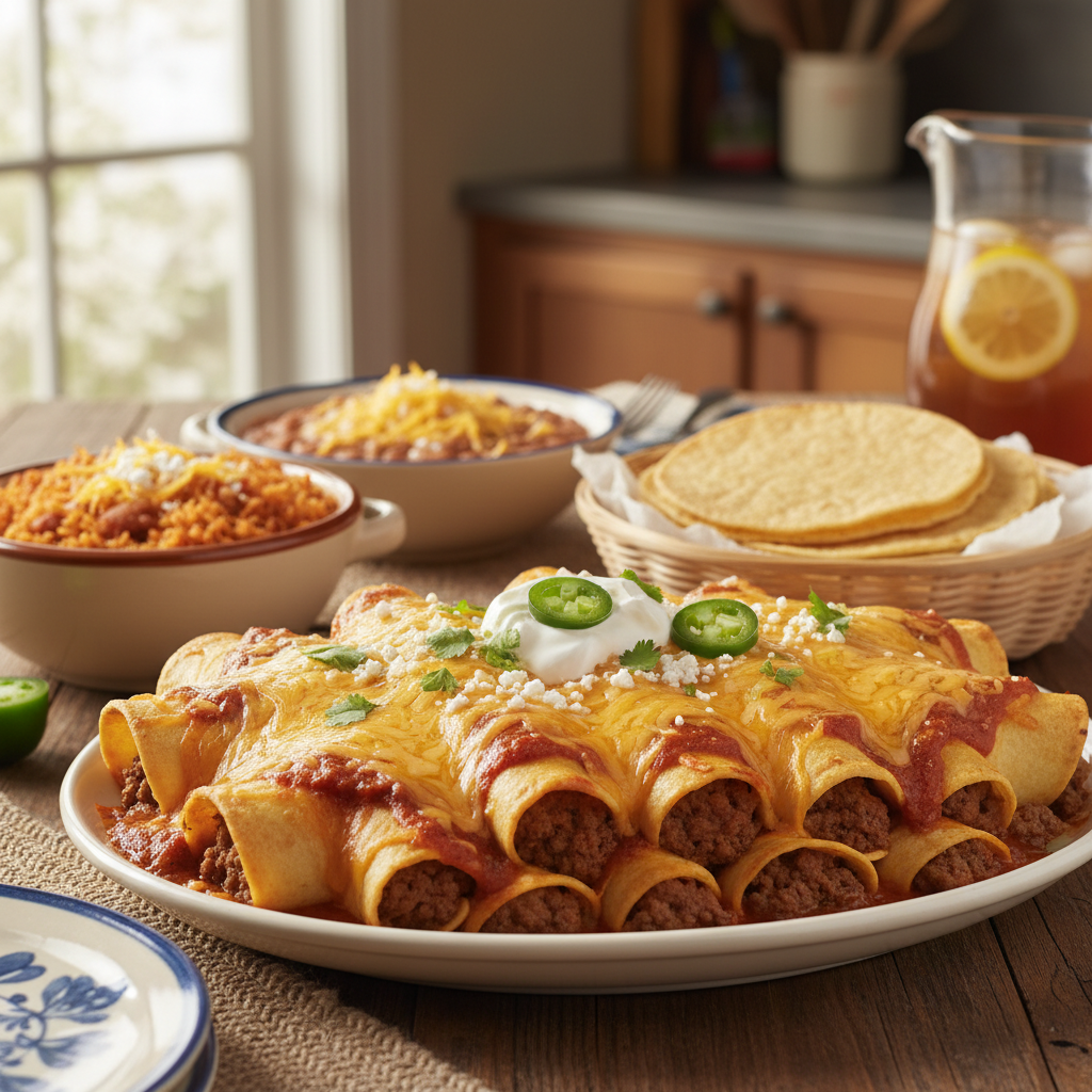 Tex-Mex Beef Enchiladas Family