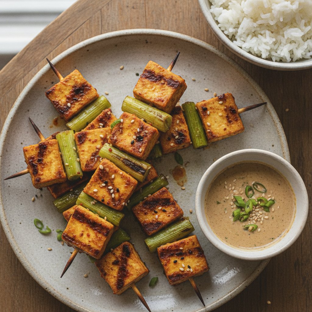 Grilled Marinated Tofu Skewers