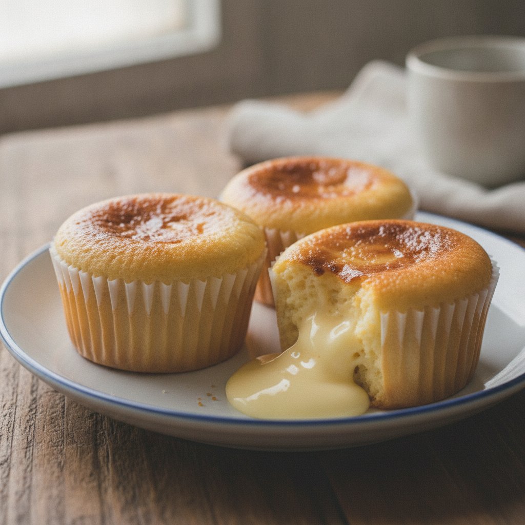Steamed Milk Custard Cupcakes