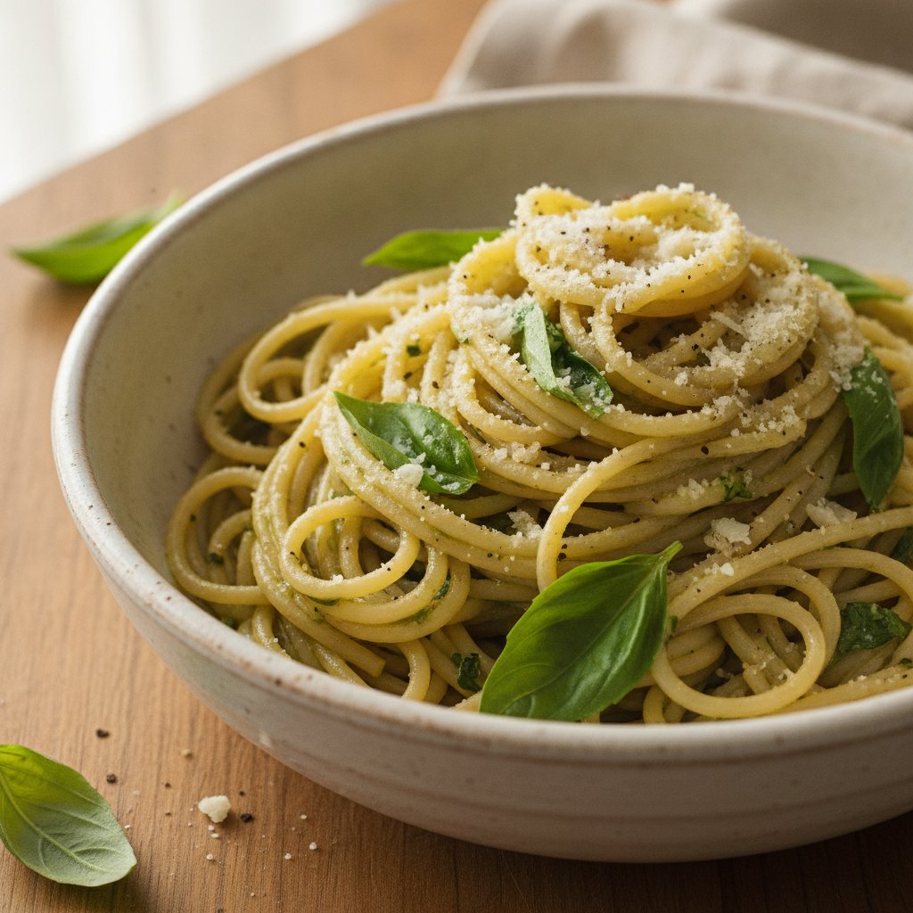 Basil and Garlic Sauce Noodles