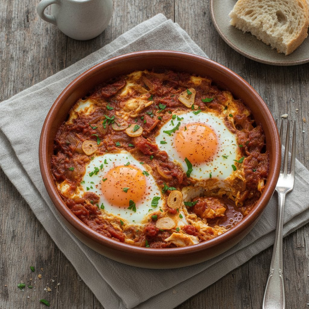 Baked Eggs with Salt Cod