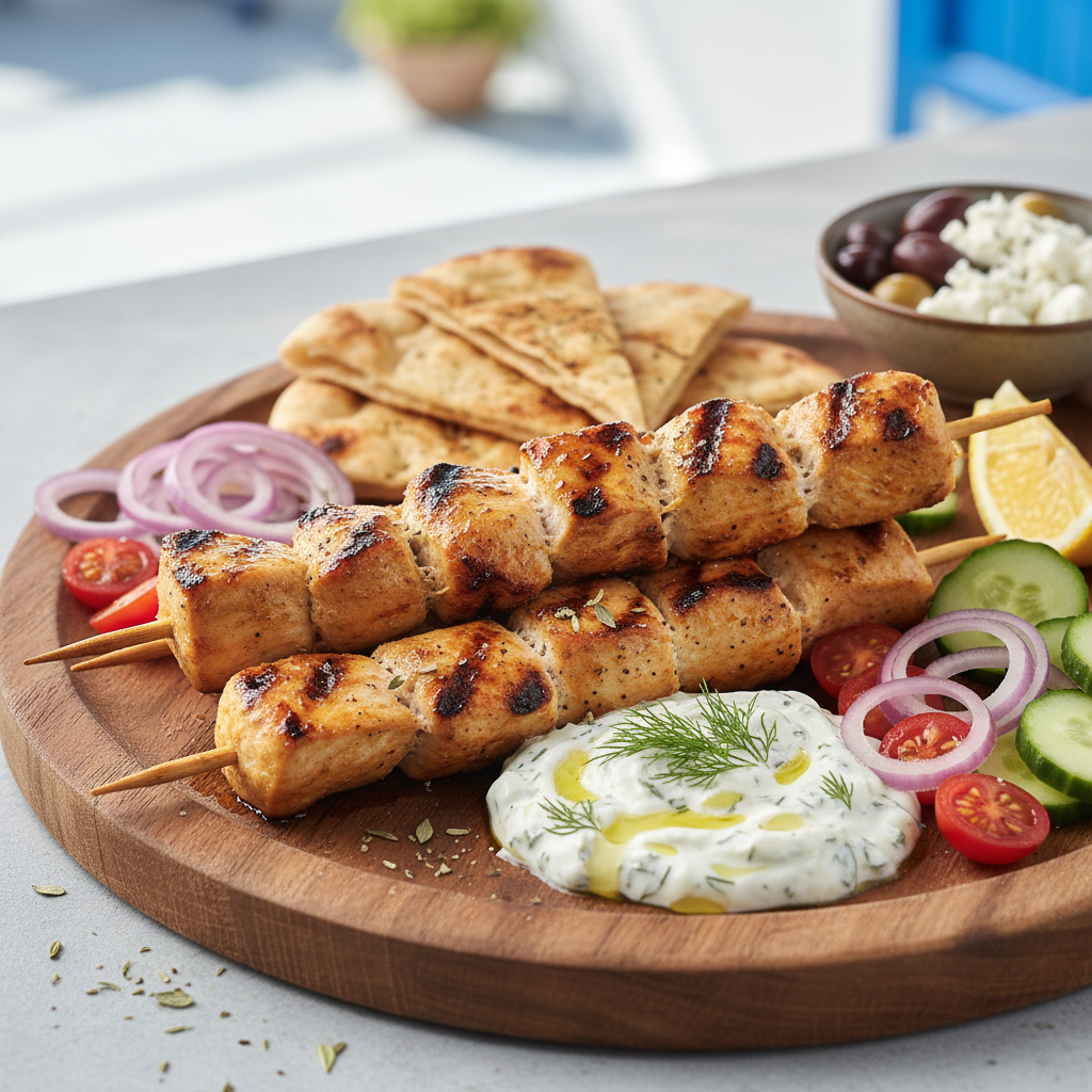 Grilled Lemon Herb Chicken Skewers — Chicken Souvlaki