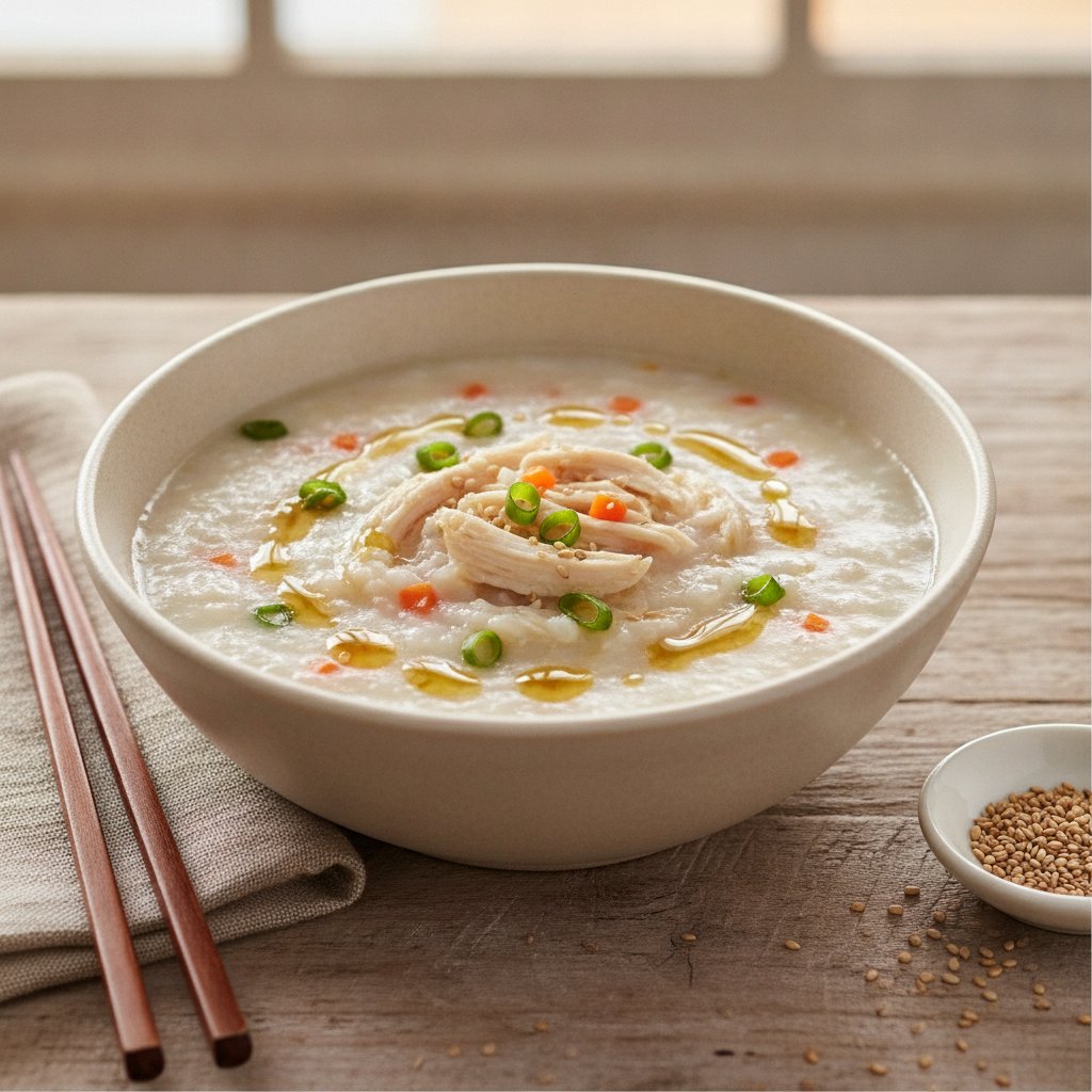 Korean Rice Porridge with Chicken (Low-Chol)