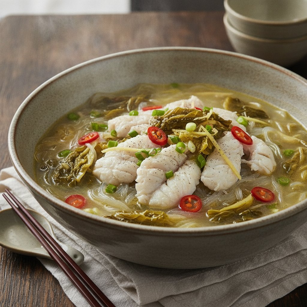 Pickled Cabbage Fish Soup Bowl