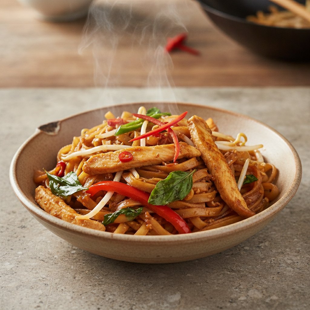 Spicy Stir-Fried Noodles with Chicken