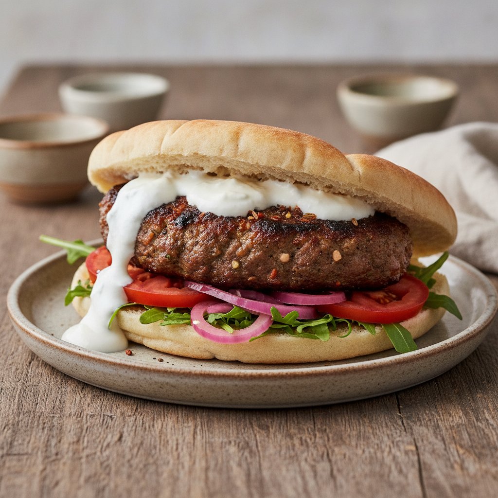 Spiced Meat Patty Sandwich