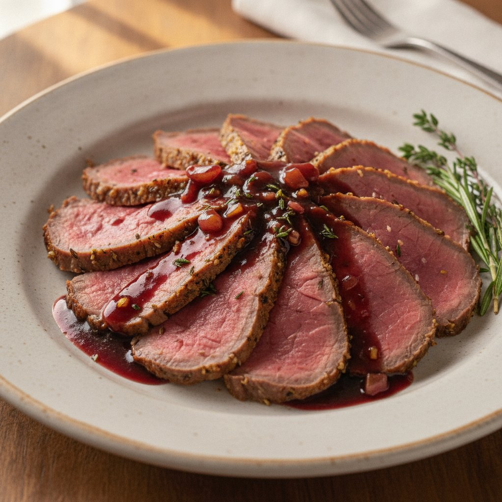 Roast Beef with Red Wine Sauce