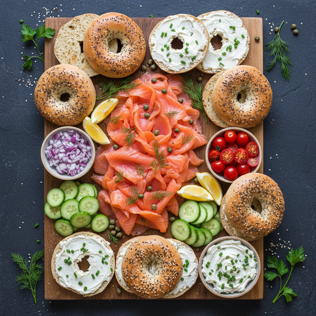 New York Smoked Salmon Bagel Board