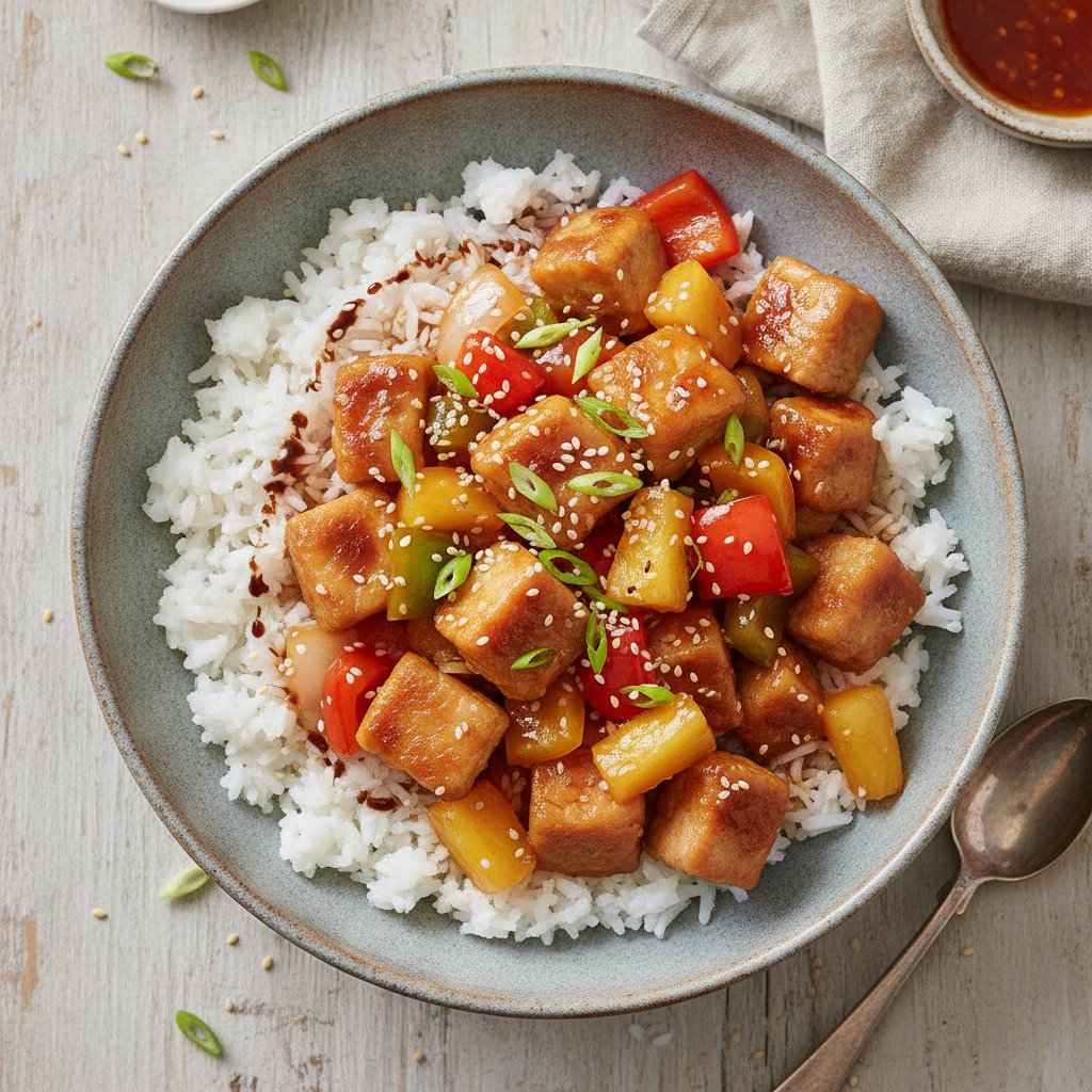 Sweet and Sour Pork Rice Bowl (Gluten-Free)