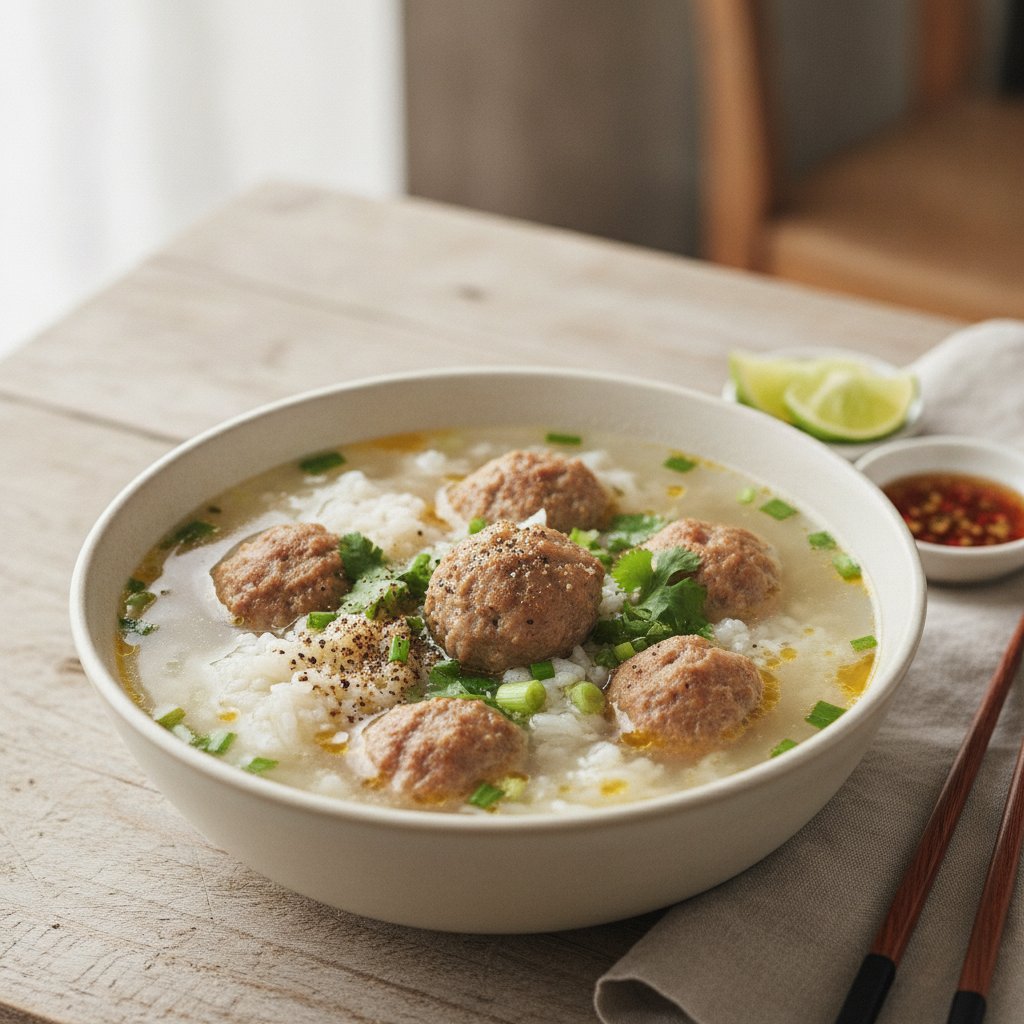 Rice Soup With Pork Meatballs (Dairy-Free)