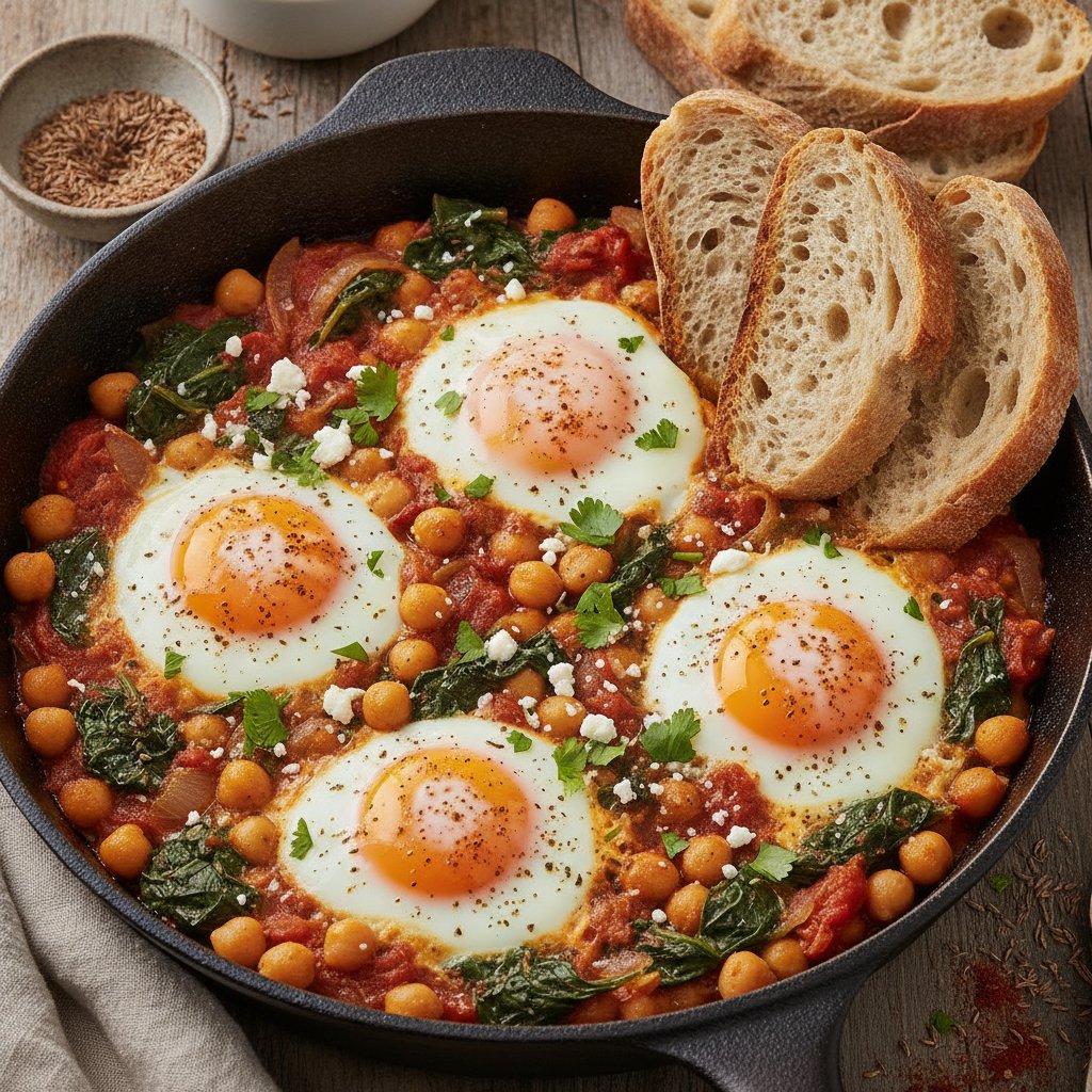 Spinach and Chickpea Egg Bake