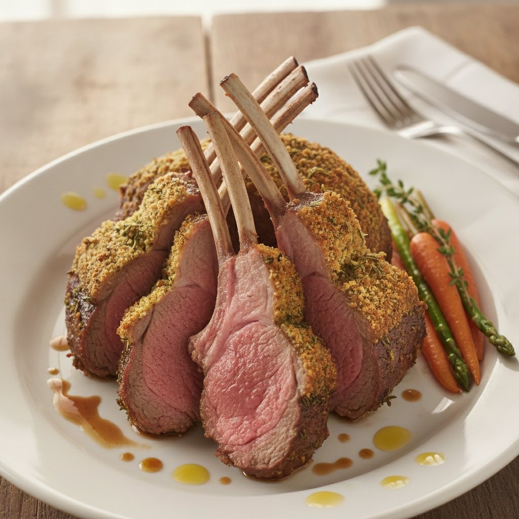French Roast Rack of Lamb with Herbs