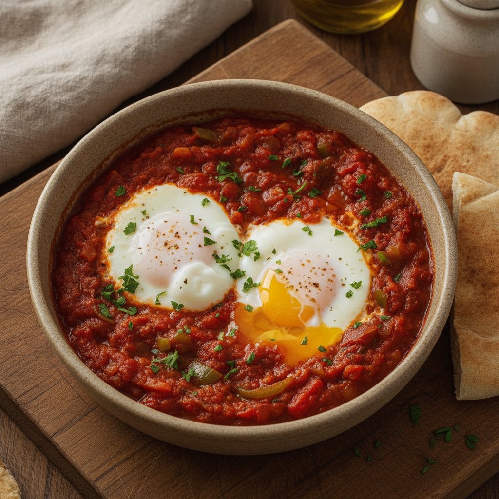 Eggs with Tomato Pepper Stew (Low-Chol)