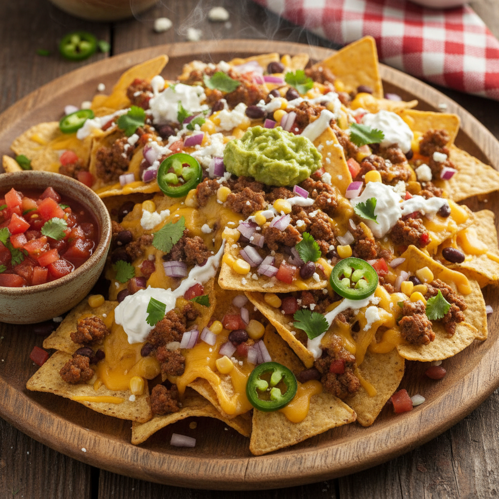Tex-Mex Loaded Beef Nachos