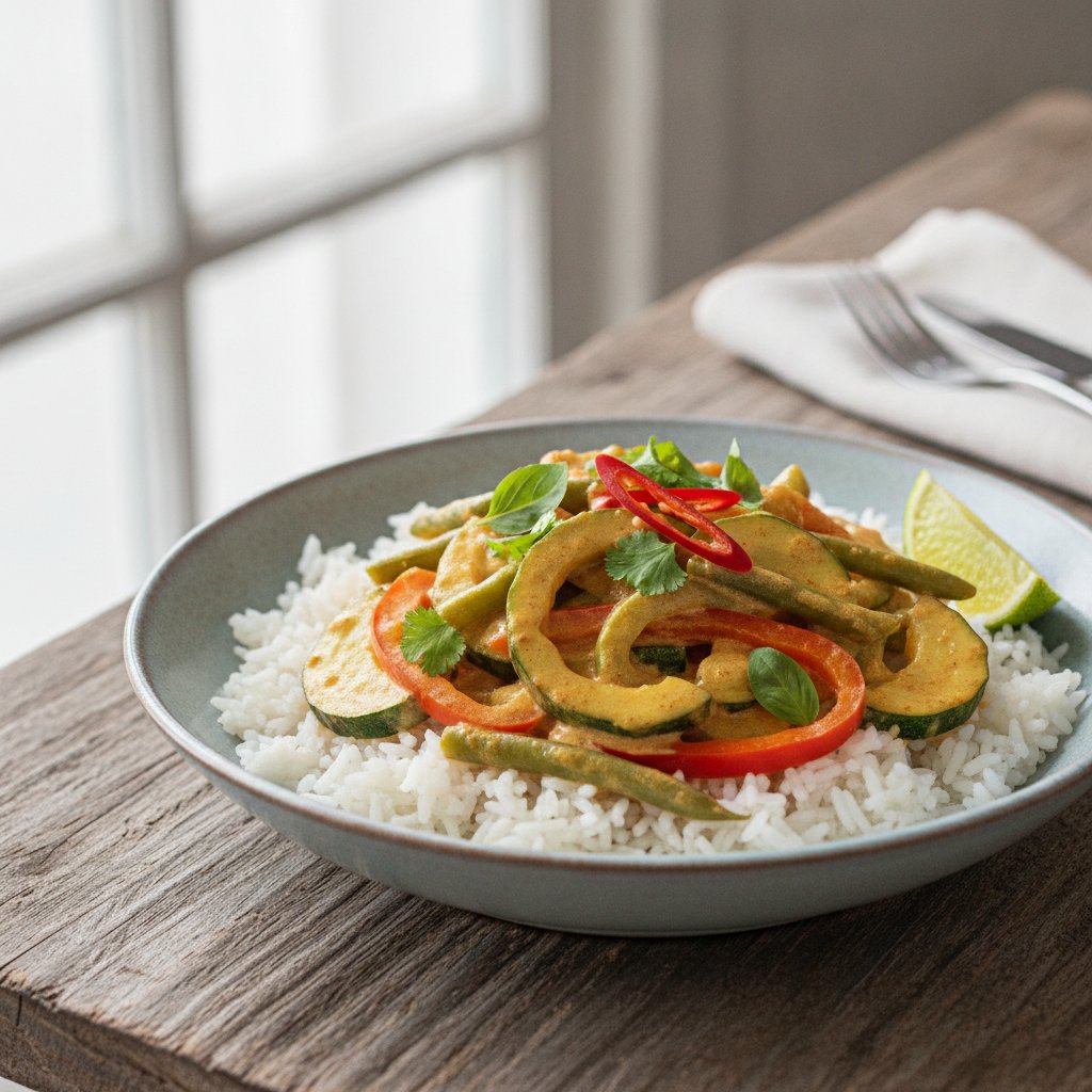 Thai Coconut Vegetable Curry Rice