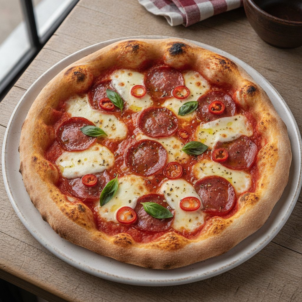 Cured Pork and Chili Pizza