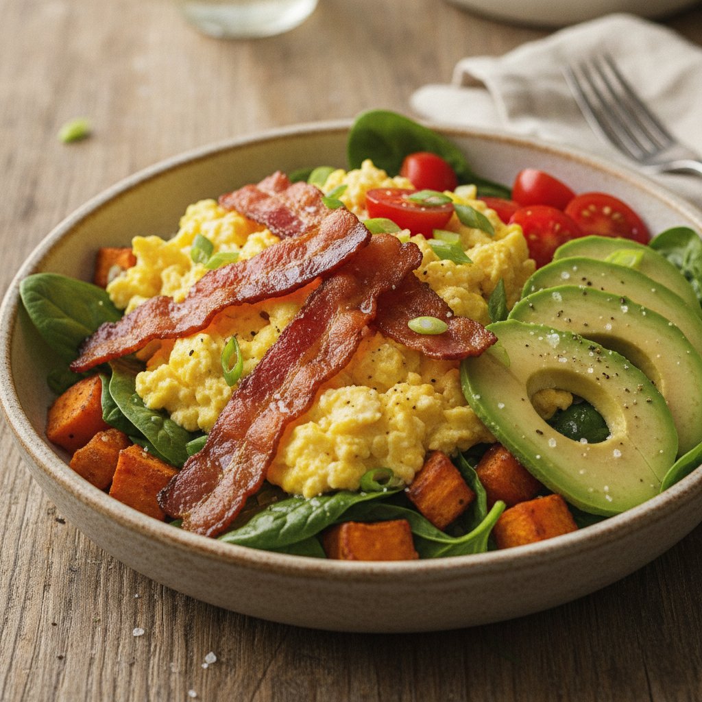 Turkey Bacon Avocado Breakfast Bowl