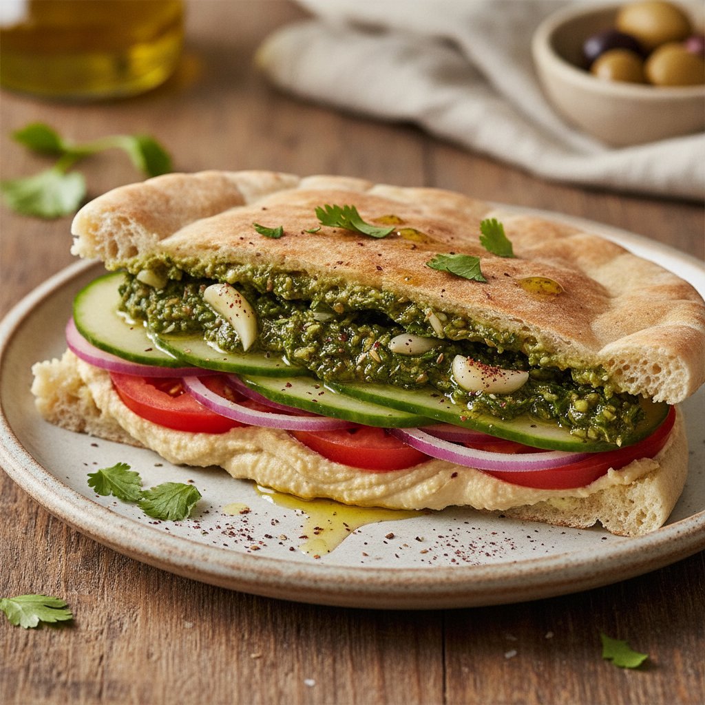 Spiced Herb Oil Sandwich (Dairy-Free)