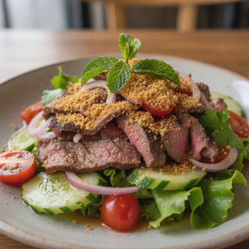 Thai Grilled Beef Salad Slices (Low-Calorie)
