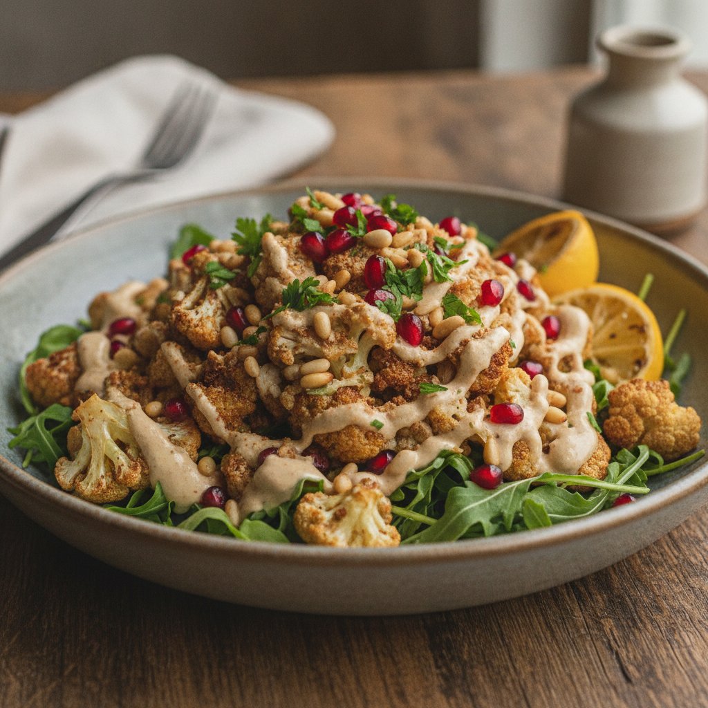 Roasted Cauliflower and Sesame Sauce Salad