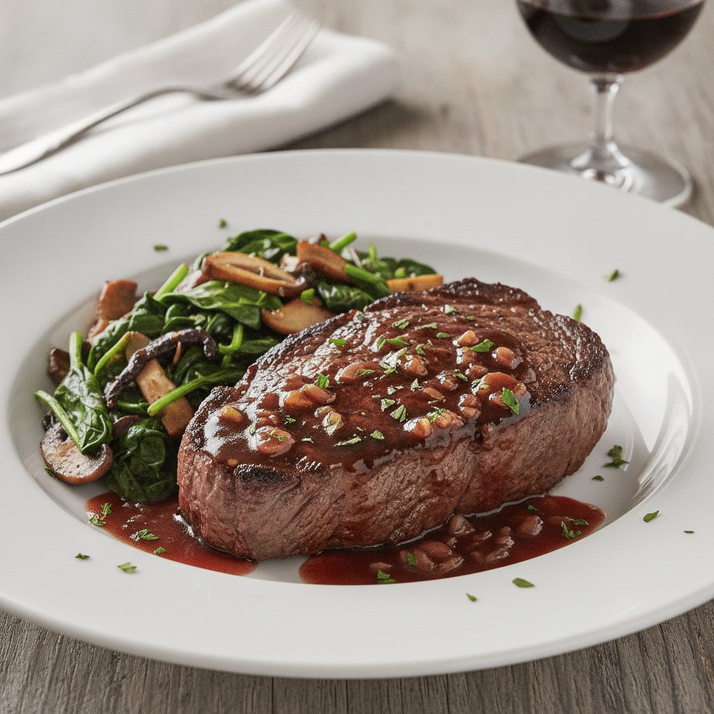 Steak with Red Wine Sauce (Keto)