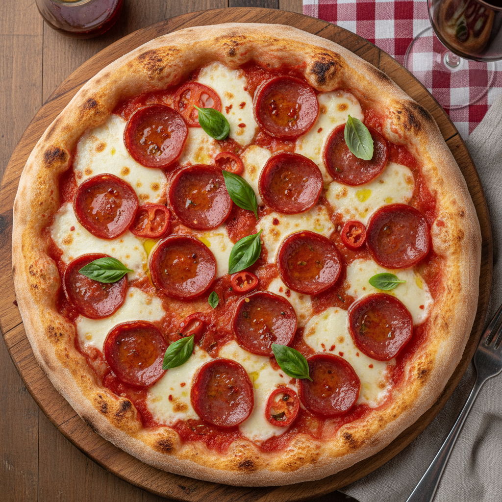 Spicy Italian Salami Pizza — Pizza Salame Piccante