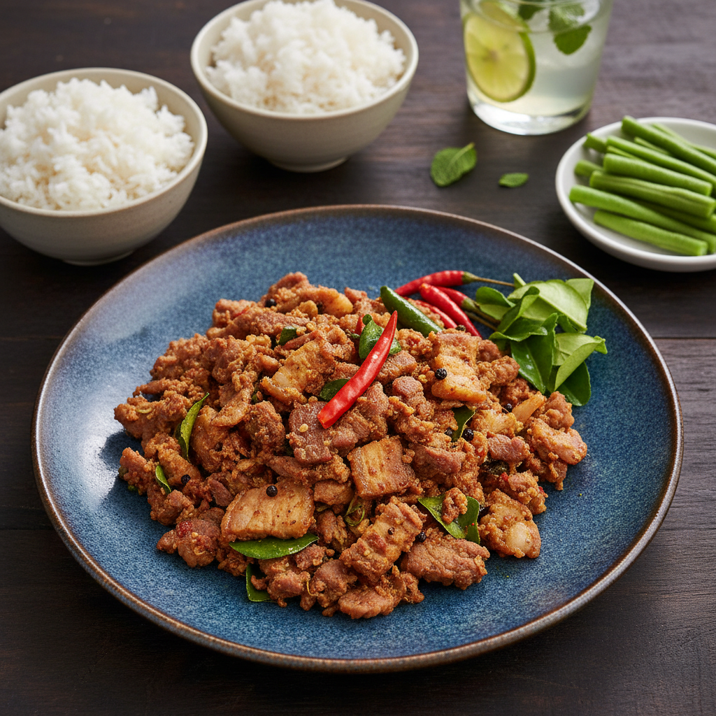 Spicy Dry-Fried Pork with Curry — Khua Kling Moo
