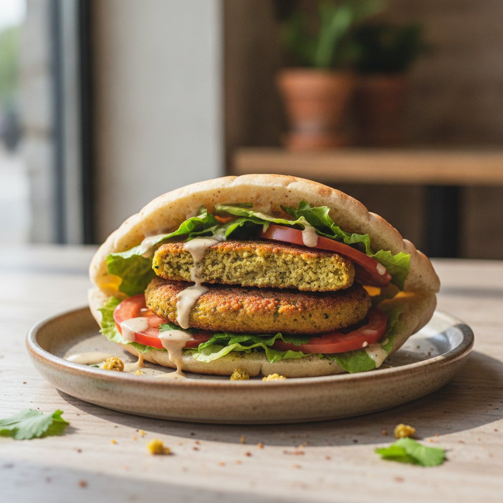 Fried Chickpea Ball Sandwich (Dairy-Free)