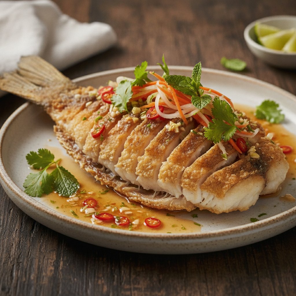 Crispy Whole Fried Fish (Low-Chol)