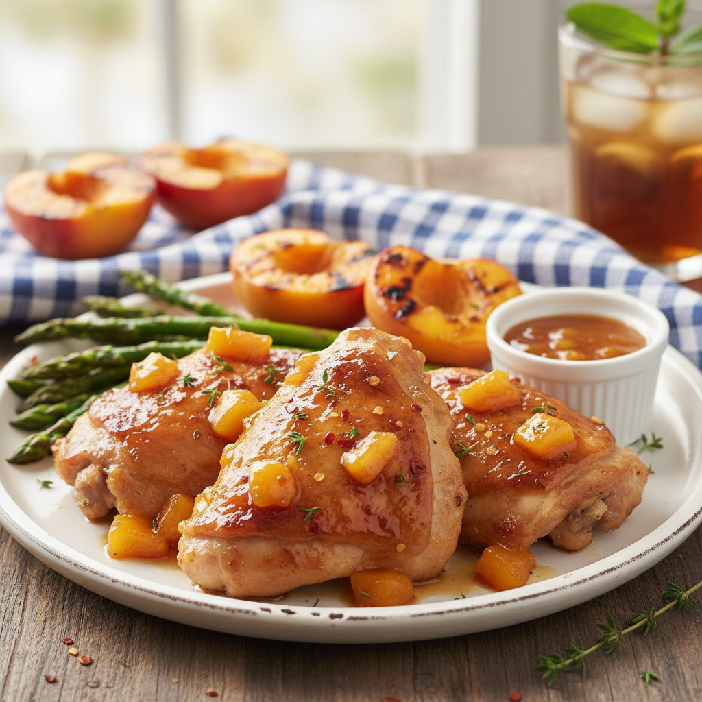 Georgia Grilled Peach Glazed Chicken Thigh Plate