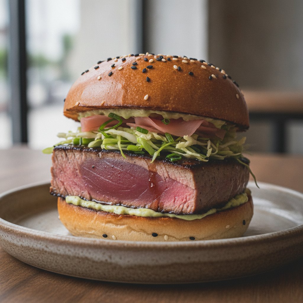 Seared Tuna Steak Burger
