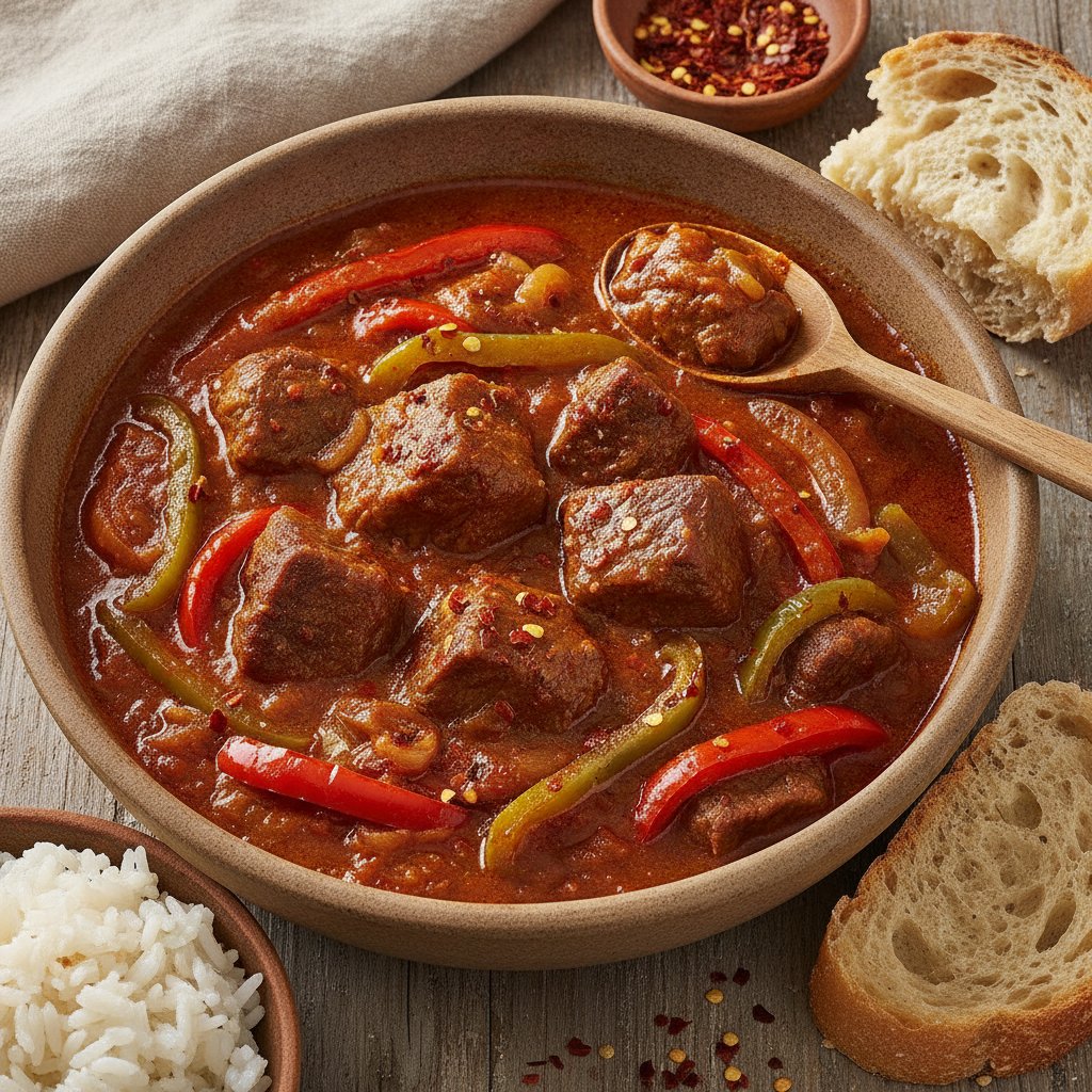 Spicy Beef Stew with Peppers